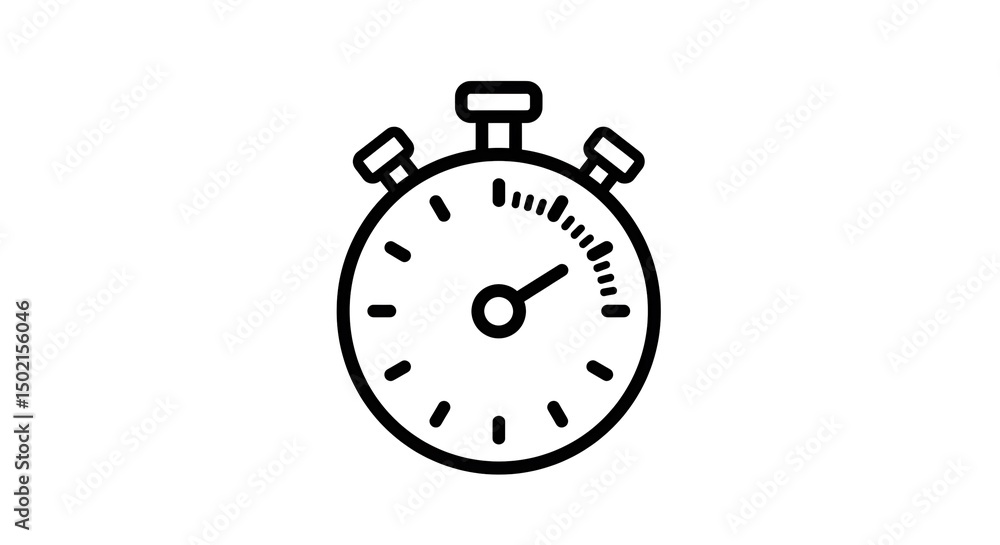 Stopwatch Icon in Line Art Style for Time Tracking Stopwatch Icon in Line Art Style for Time Tracking