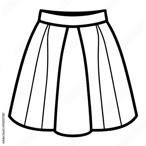Simple Skirt Vector on White Background