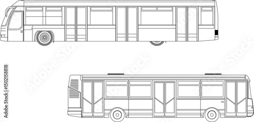 vector illustration sketch silhouette image design of public bus transportation vehicle carrying passengers 