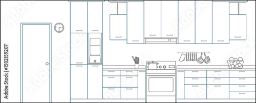 vector illustration sketch image silhouette design architecture interior section building residential building 