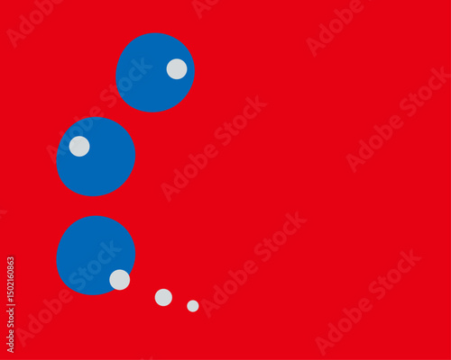 大阪EXPO万博スタイルの青と赤のイラストフレームベクター背景27