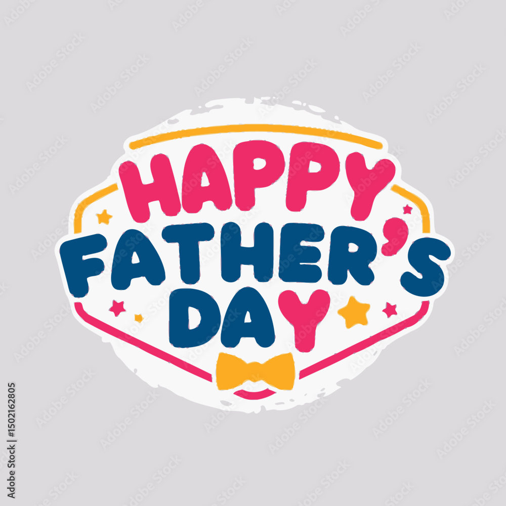 Fototapeta premium Happy fathers day colorful vector illustration design