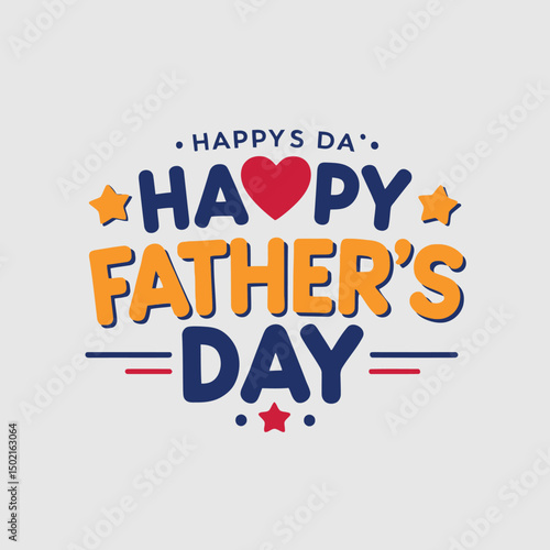 Happy fathers day vector design white background
