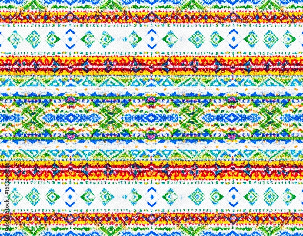 Embroidered ethnic seamless pattern. Embroidered ethnic seamless pattern.