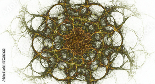 Geometric dreamscape of interconnected circles and light