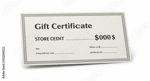 Gift certificate for store credit