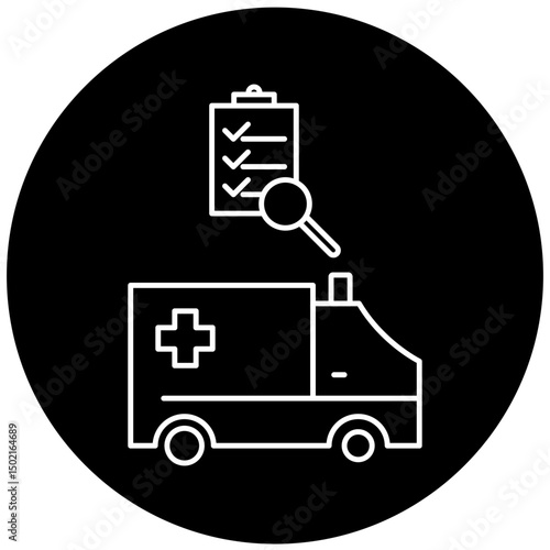 ambulance inspection icon design