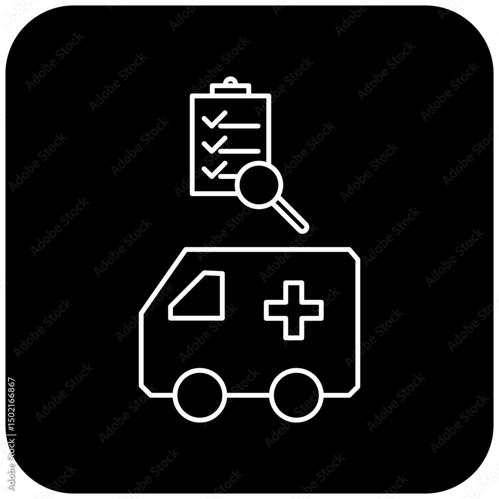 Fototapeta premium ambulance inspection icon design