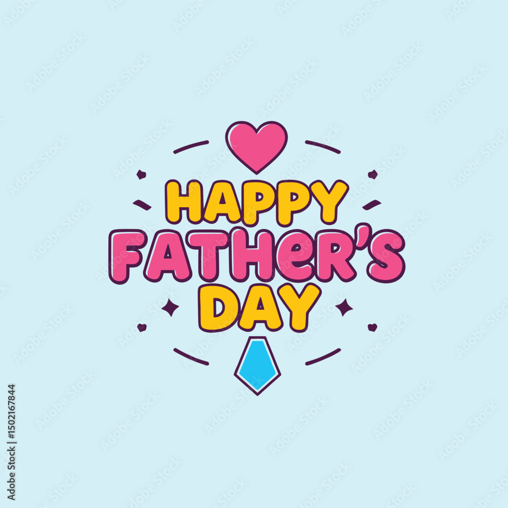 Fototapeta premium Happy fathers day colorful vector illustration design