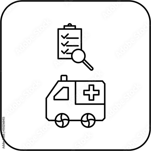 ambulance inspection icon design