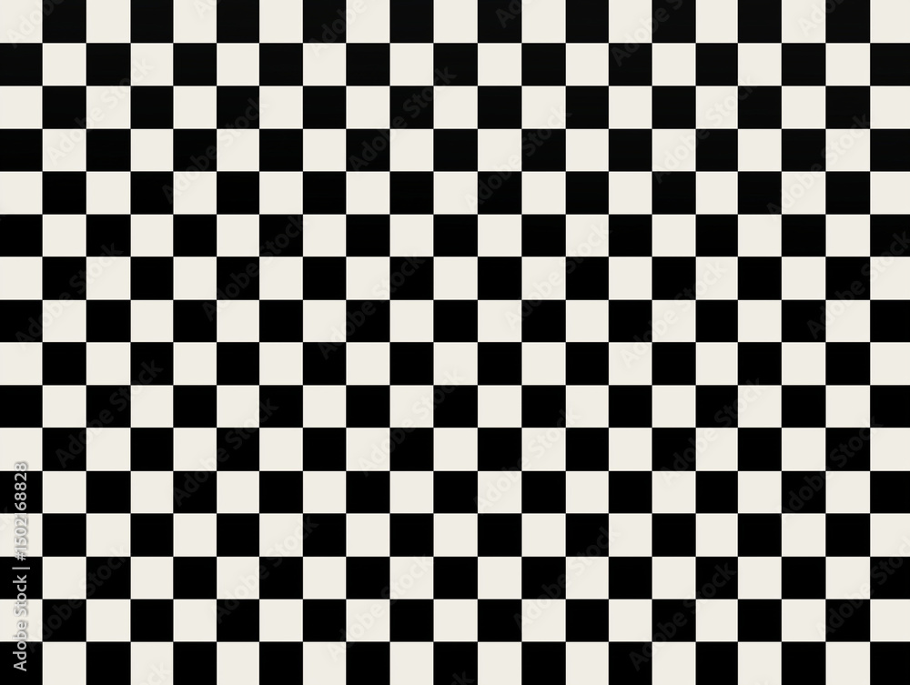 Fototapeta premium Classic black and white checkered pattern background, a timeless design for various creative applications and visual projects.