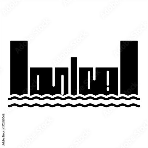 Dam  Icon Element For Design