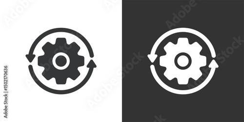 Gear icon. Solid glyph series icon