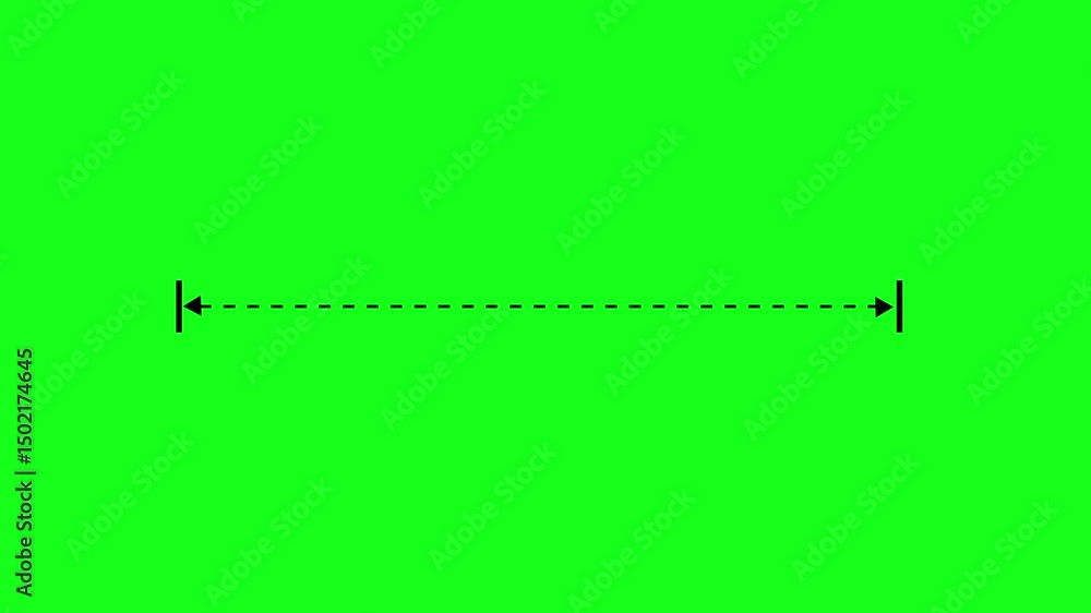 Measuring distance length dotted line animation, isolated on ...