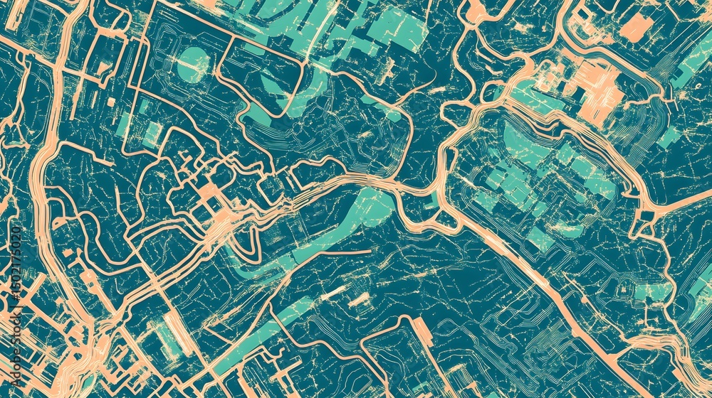 Obraz premium Detailed aerial view of a city's urban landscape.