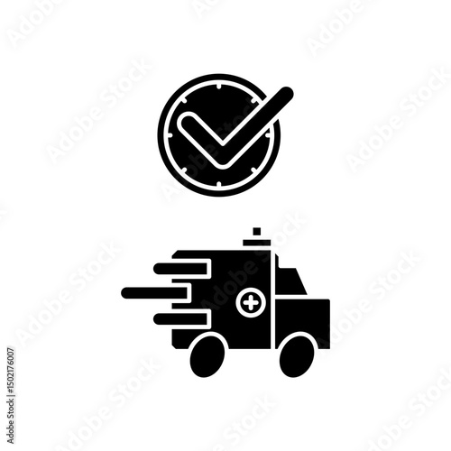 ambulance icon design on time
