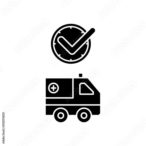 ambulance icon design on time