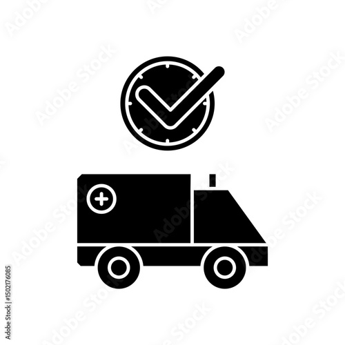 ambulance icon design on time