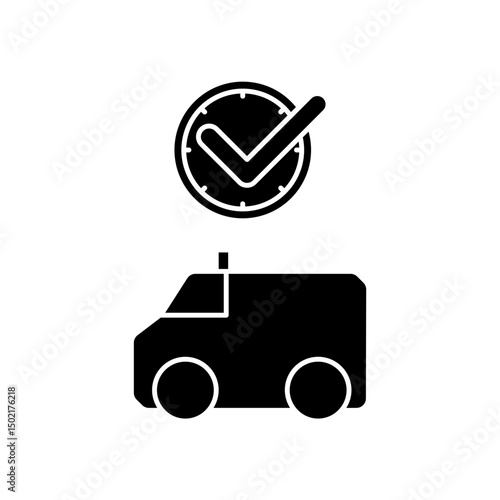 ambulance icon design on time