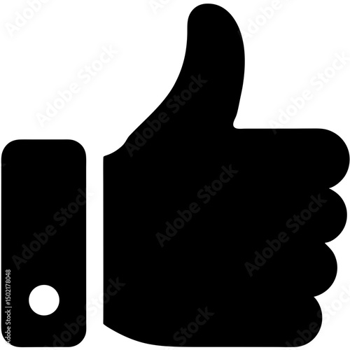 Thumbs Up Icon Black Silhouette