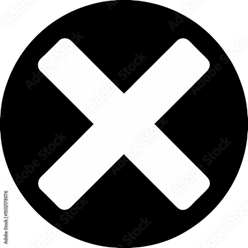 Black Circle X Mark Icon Graphic