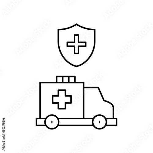 protected ambulance icon design