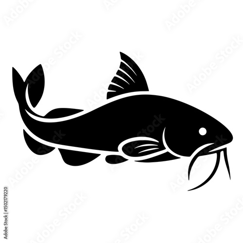 icon, catfish vector silhouette, high quality