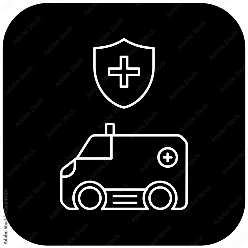 Fototapeta premium protected ambulance icon design