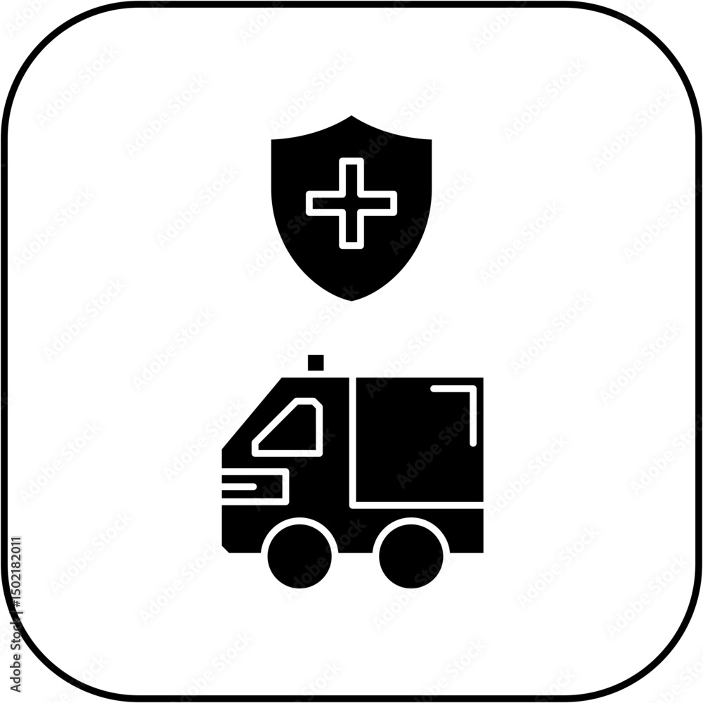 Fototapeta premium protected ambulance icon design