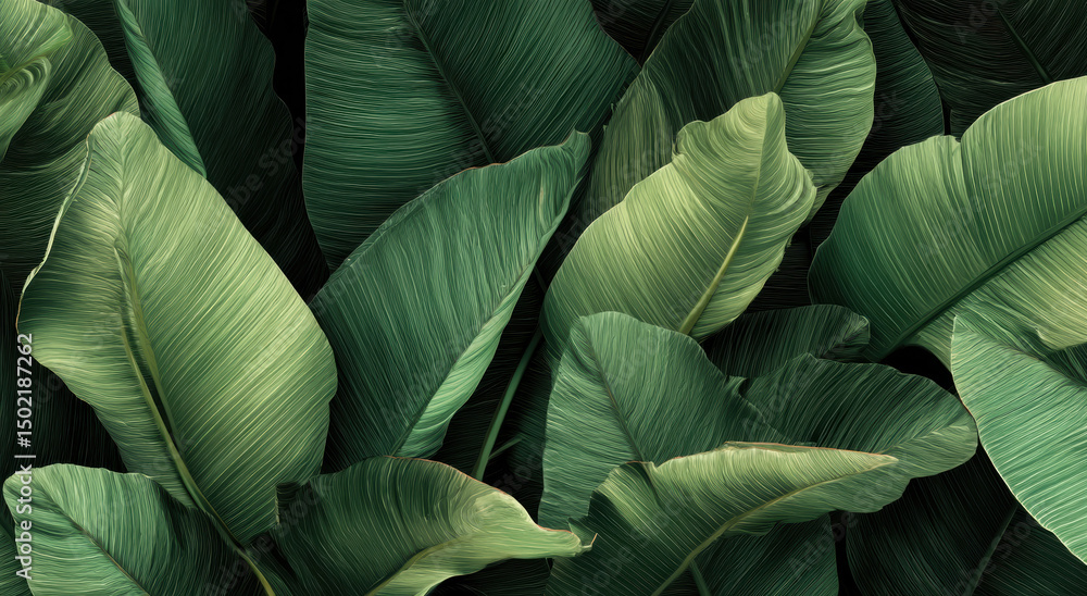 Lush green leaves with intricate textures create vibrant and calming atmosphere, perfect for nature lovers Lush green leaves with intricate textures create vibrant and calming atmosphere, perfect for nature lovers