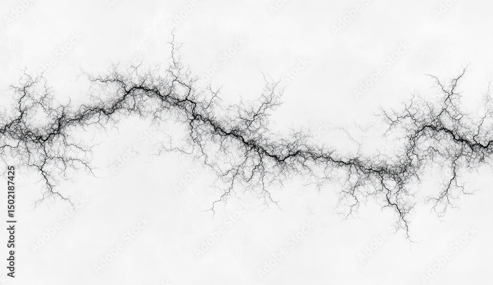 Abstract black branching lines on white background Abstract black branching lines on white background