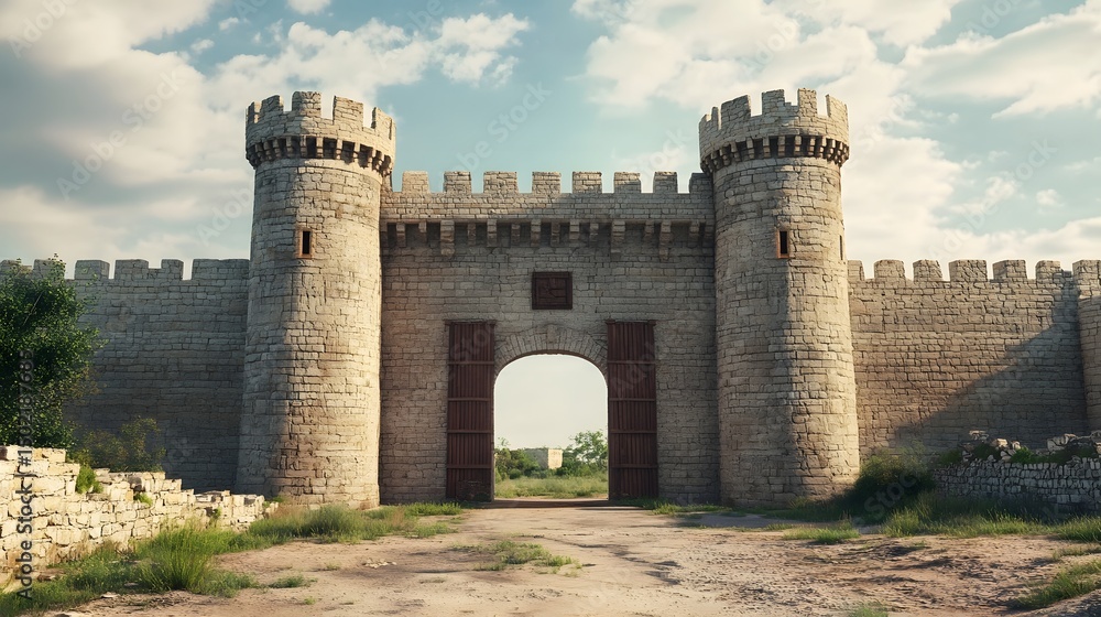 A magical take on a striking image of the fort's massive entrance gate, inviting exploration A magical take on a striking image of the fort's massive entrance gate, inviting exploration