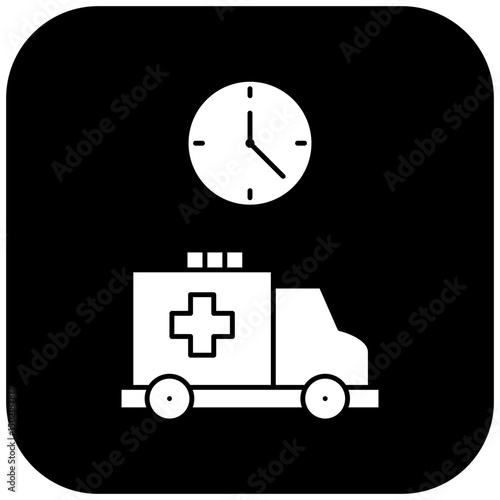 
ambulance time icon design