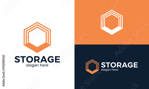 Storage logo design. Abstract Box storage concept vector design symbol graphic icon