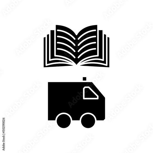 car ambulance manual book icon design
