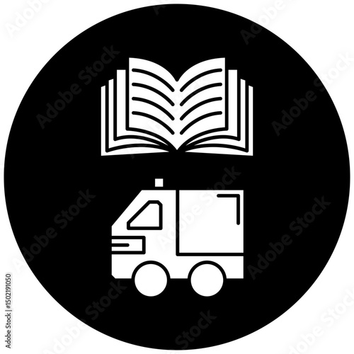 car ambulance manual book icon design
