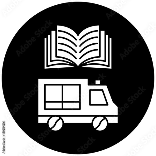 car ambulance manual book icon design
