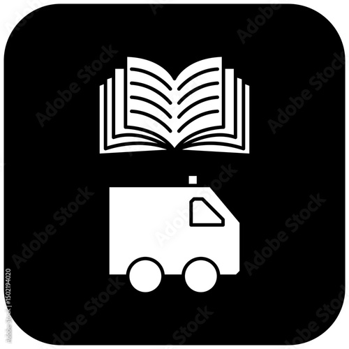 car ambulance manual book icon design