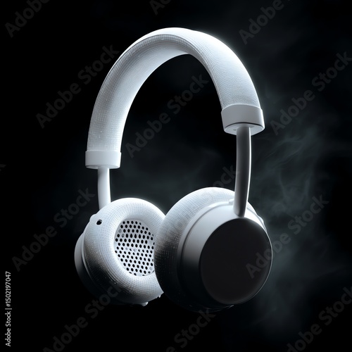 A sleek pair of white headphones with a modern tech vibe, perfect for music lovers, gamers, and anyone seeking stylish audio accessories.