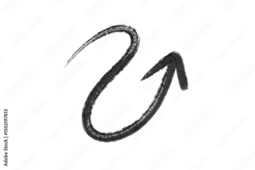 Obraz premium grungy black directional arrow on transparent background