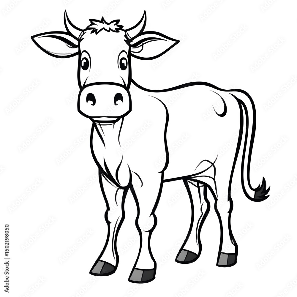 Fototapeta premium A cow, coloring page.