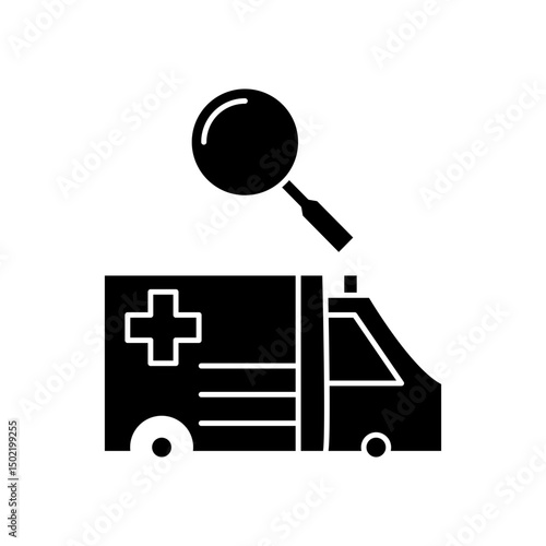ambulance search icon design