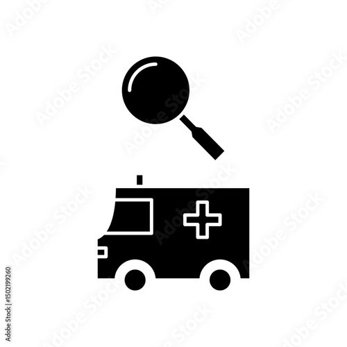 ambulance search icon design
