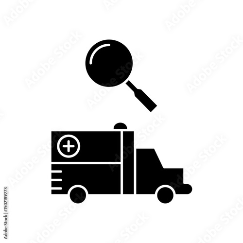 ambulance search icon design