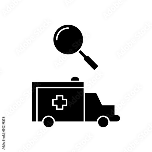ambulance search icon design
