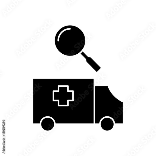 ambulance search icon design