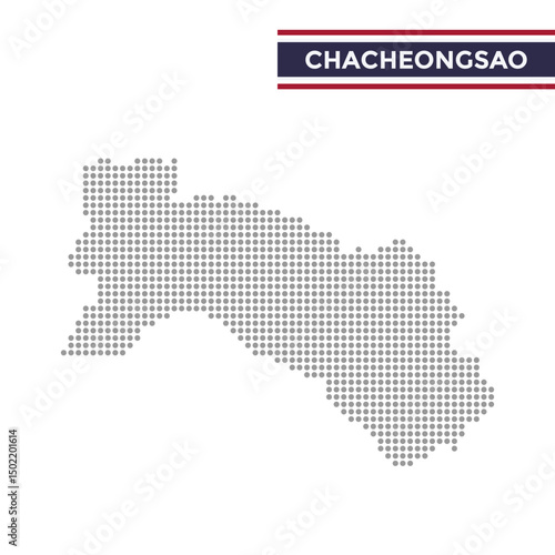 Dotted map of Chacheongsao Province in Thailand photo