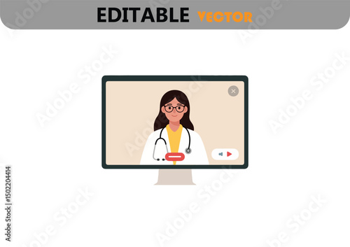 Online doctor consultation video call female physician telemedicine healthcare