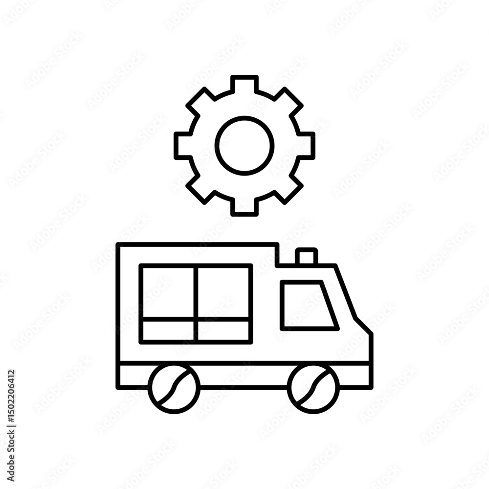 Fototapeta premium ambulance settings icon design