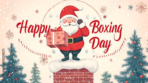 Wallpaper Mural Santa Claus on a chimney on boxing day. Torontodigital.ca